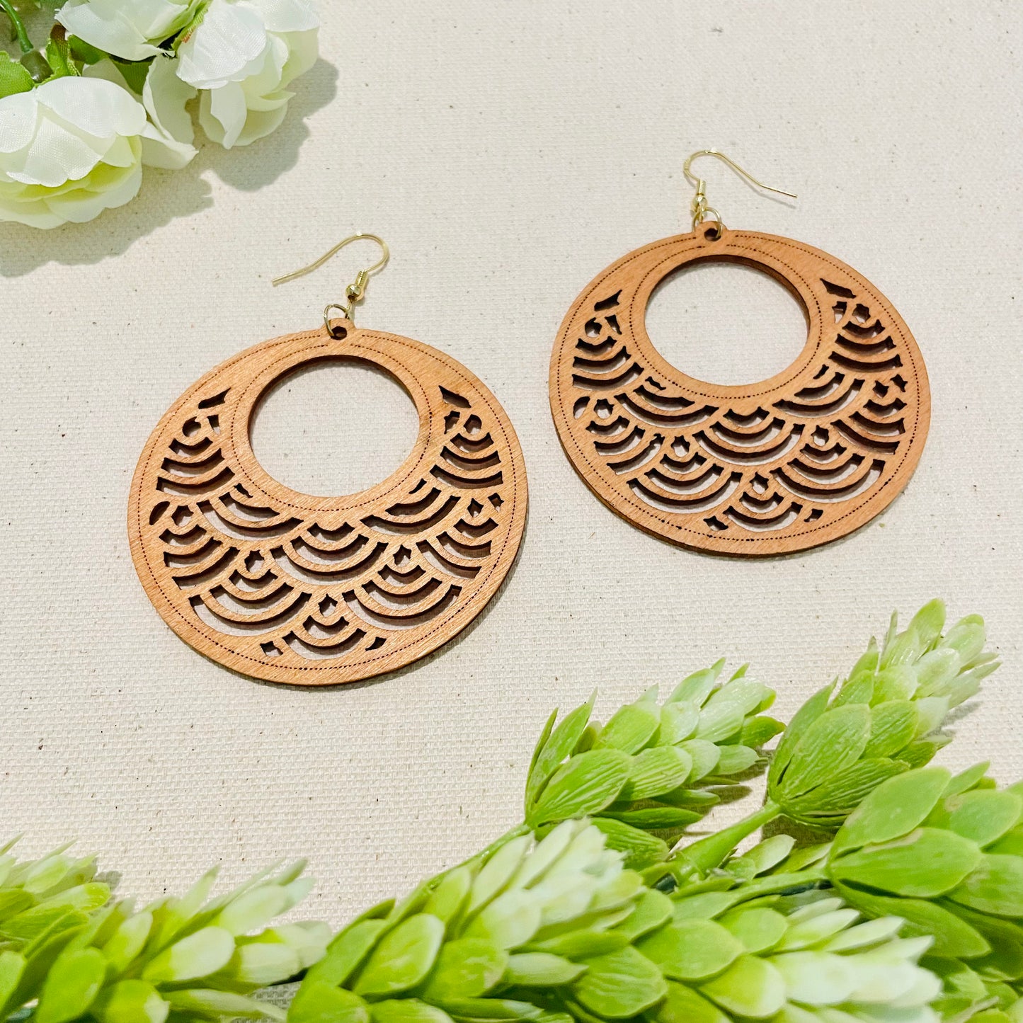 Wood Circle Earrings