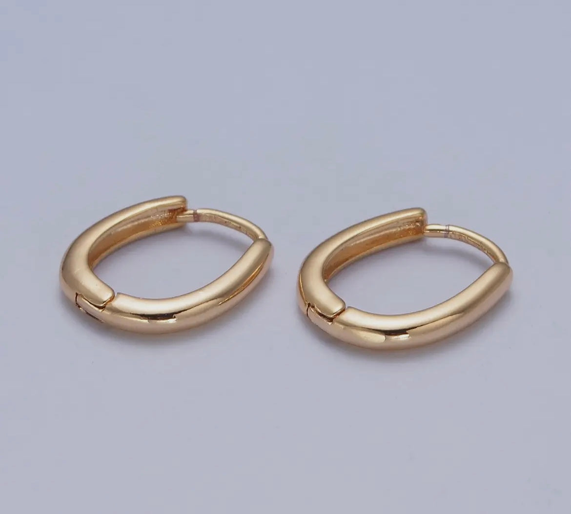 Mini Oval Gold Huggies