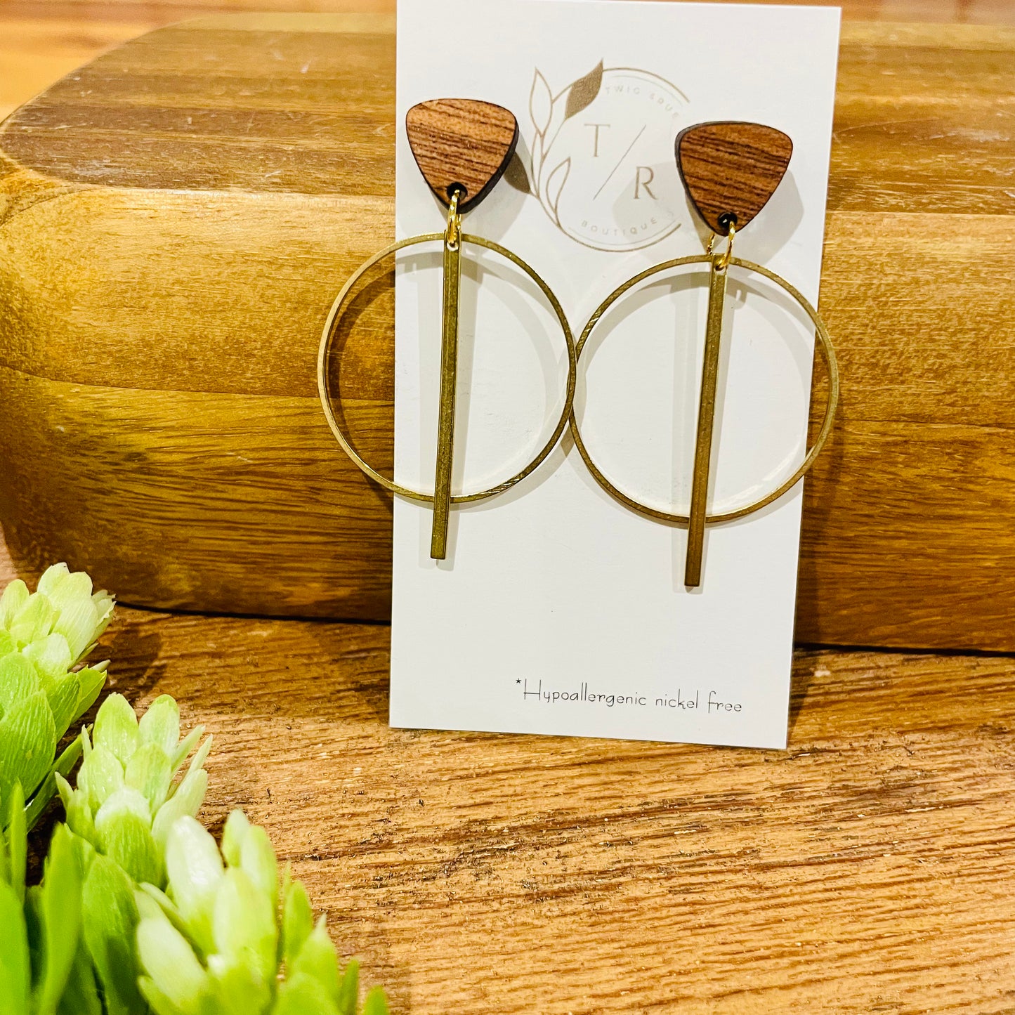 Twig and Rue Bar Hoop Earrings