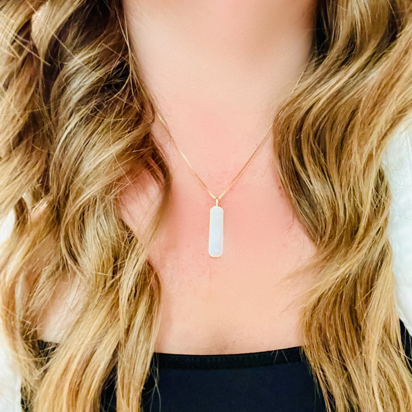 Rectangle Pearl Necklace