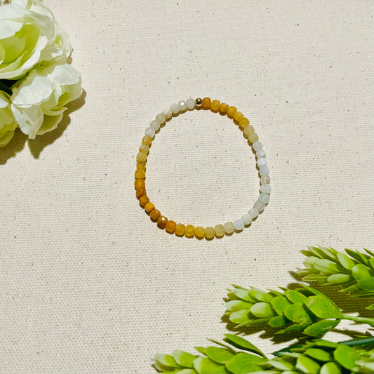 Tiny Square Yellow Jade Fancy Stack