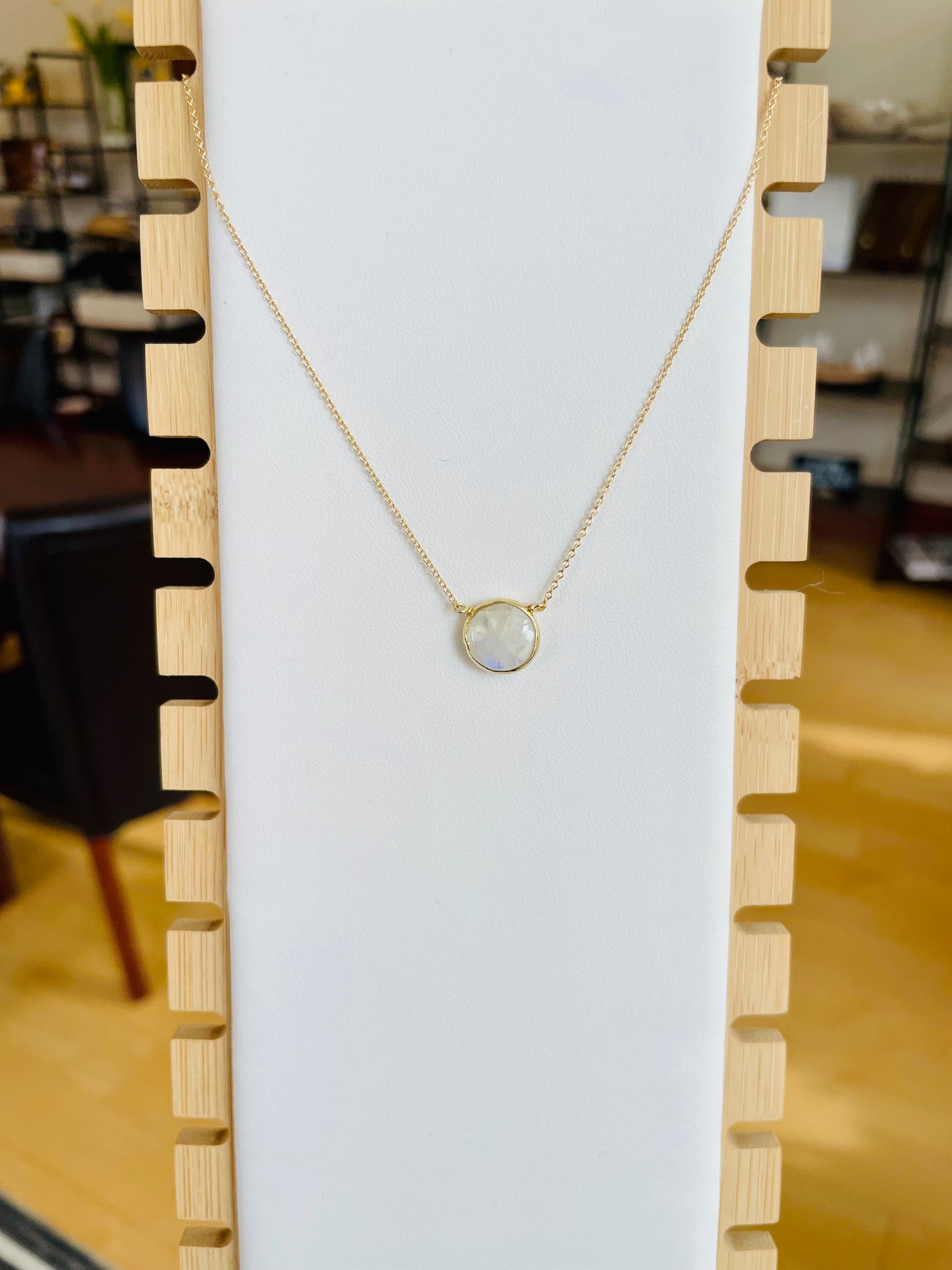 Moonstone Bezel Necklace