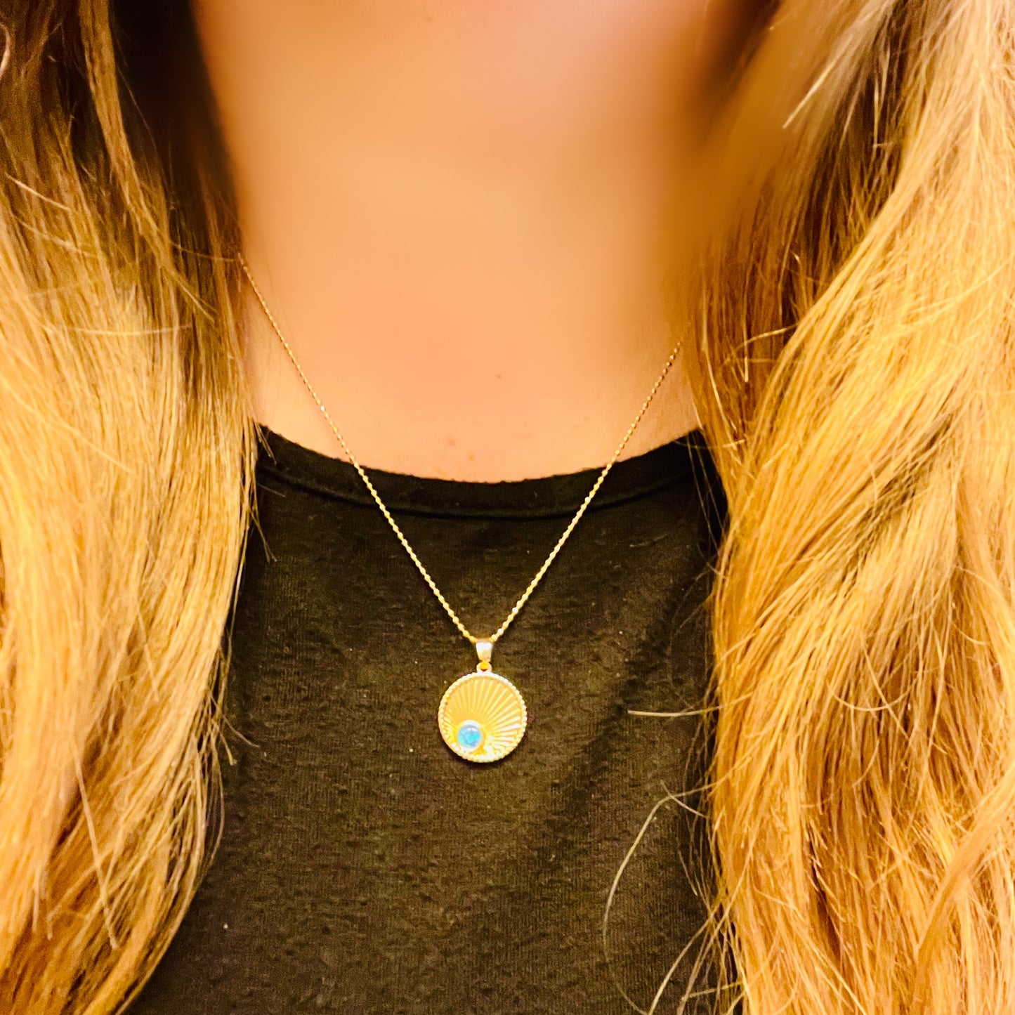 Celestial Blue Coin Pendant