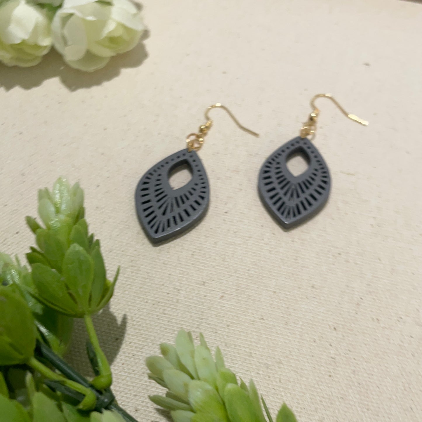 Patterned Wood Earrings