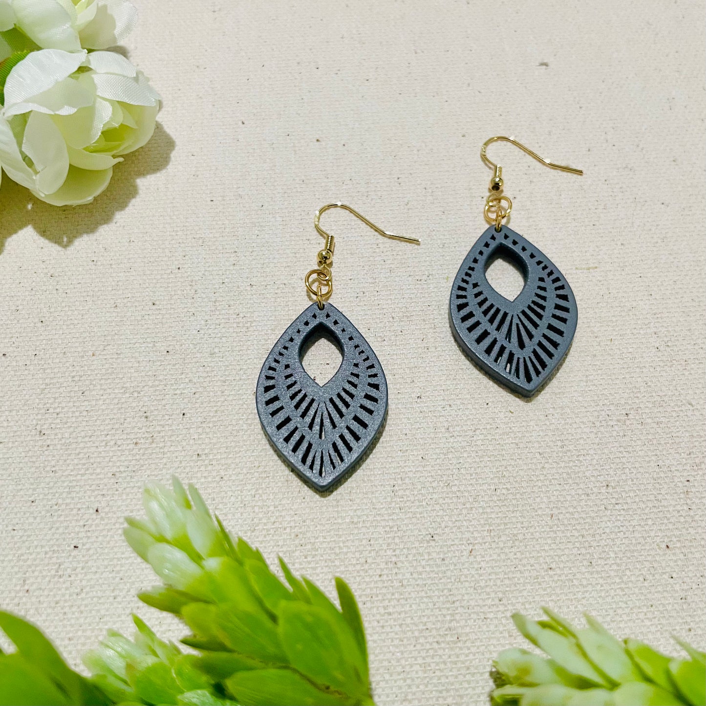Patterned Wood Earrings