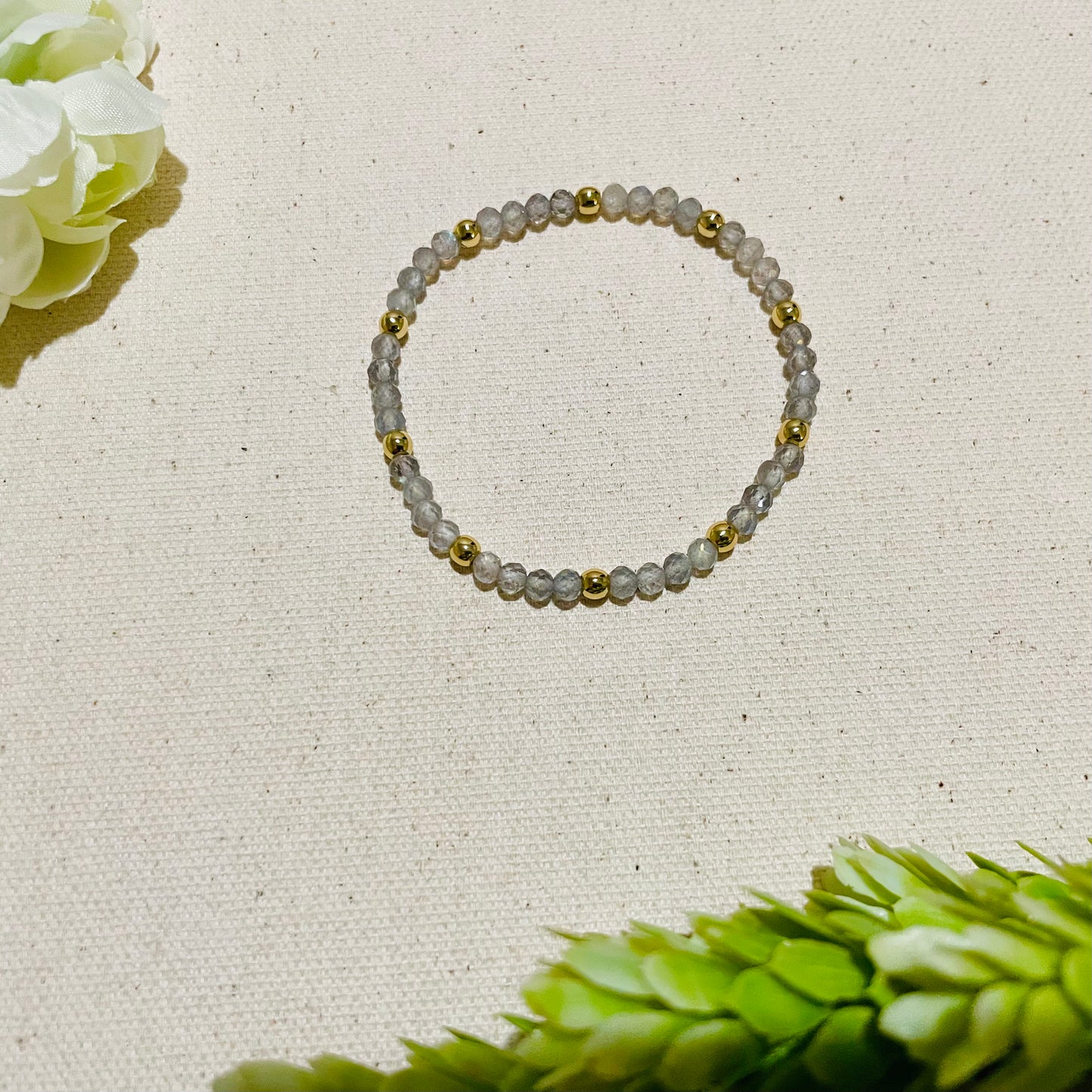 Tiny Grey Moonstone Fancy Stack