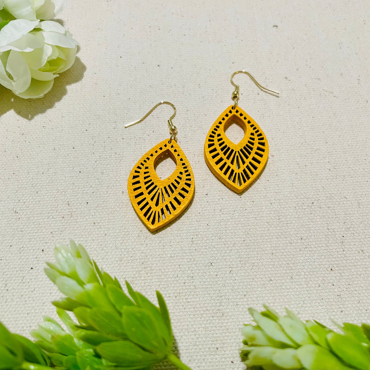 Patterned Wood Earrings