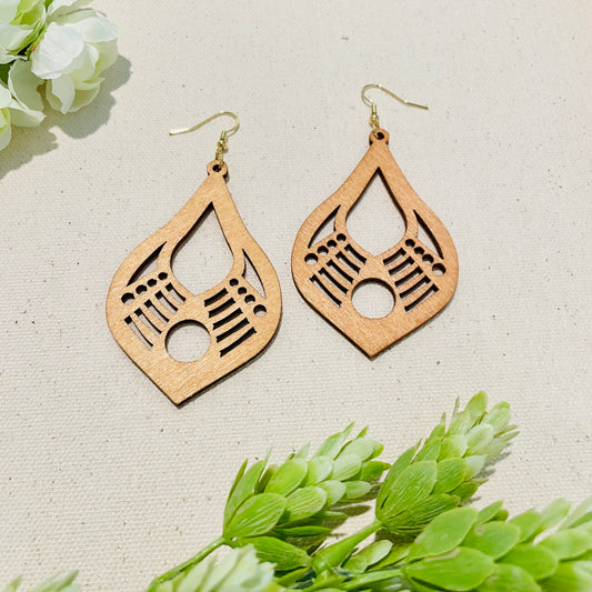 Wood Teardrop Earrings