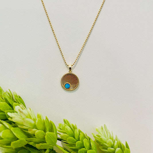 Celestial Blue Coin Pendant